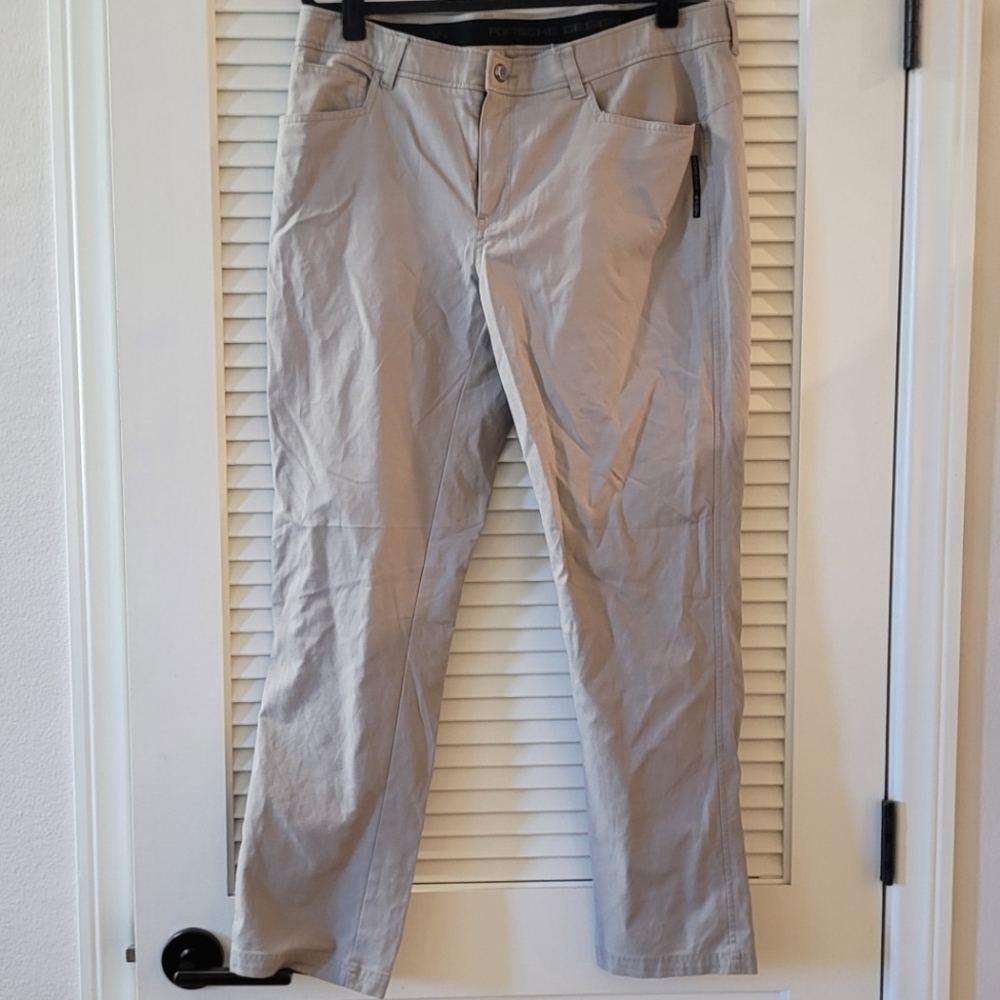 Porsche Design - Men's Beige Tan Straight Leg Pants With Deep Pockets